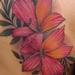 Tattoos - pink flowers side girl tattoo color ribcage rib  - 69232